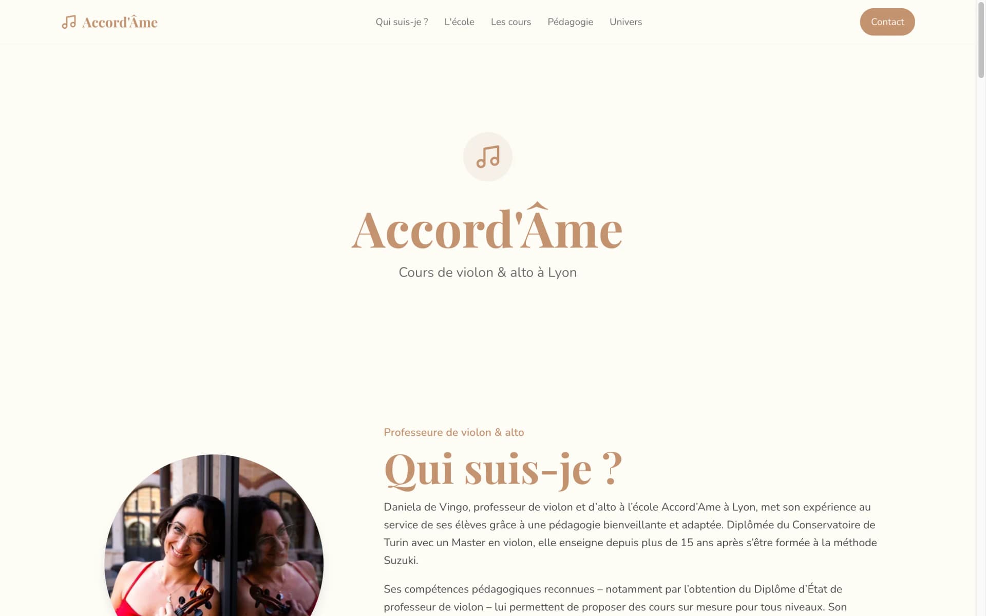 Aperçu du site Accord'Âme