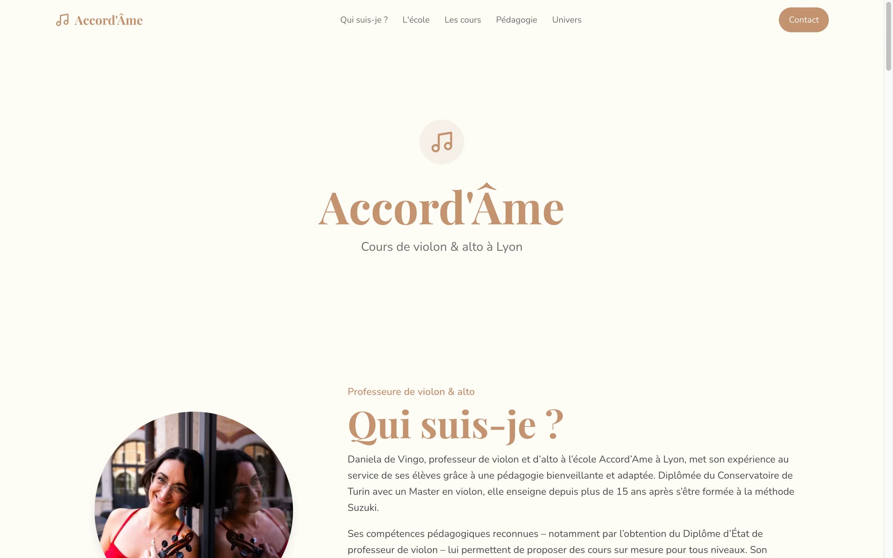 Aperçu du site Accord'Âme