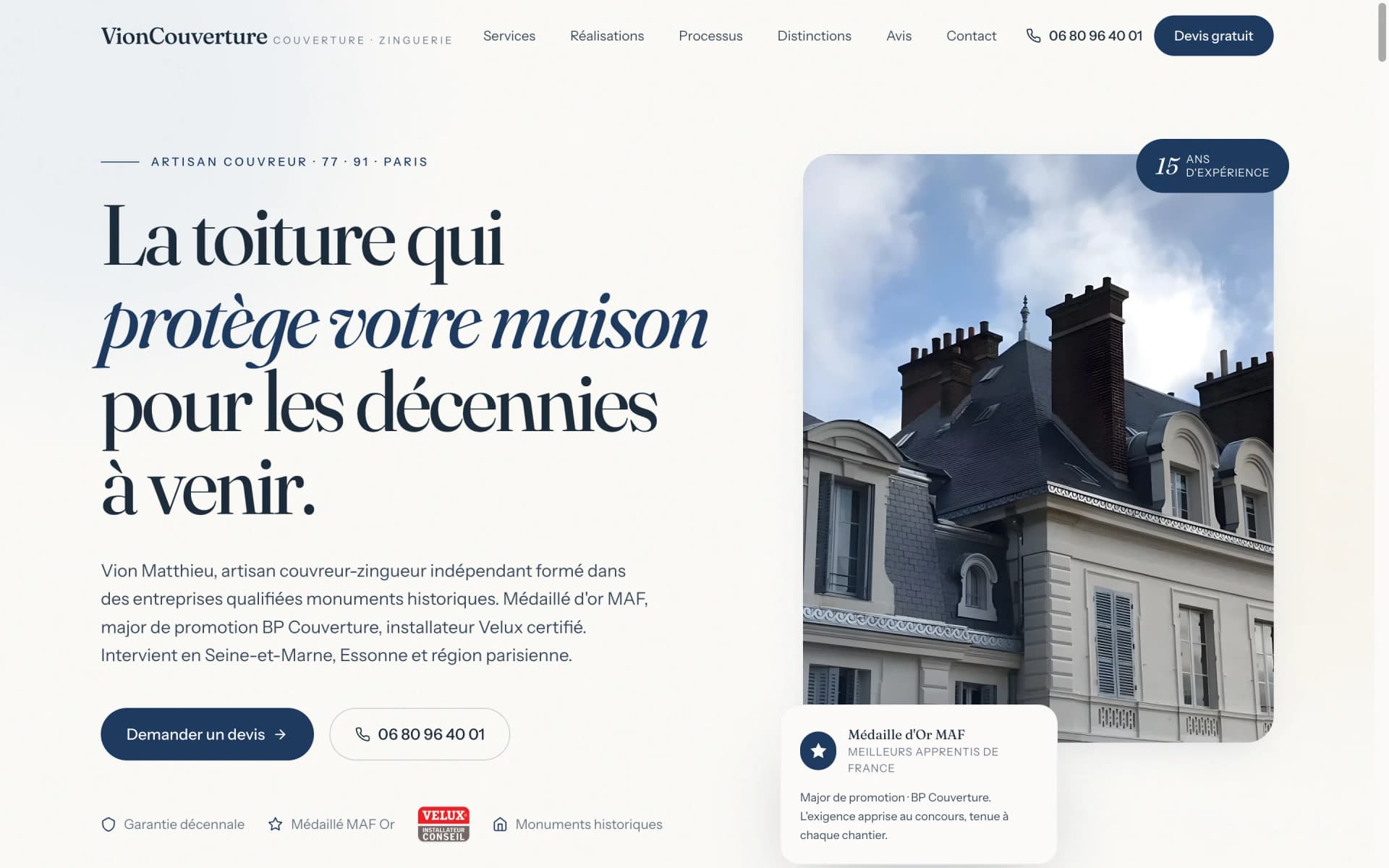 Aperçu du site VionCouverture